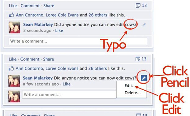 how to edit your comments in facebook